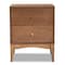 Baxton Studio Landis Mid-Century Ash Walnut Finished Wood 2-Drawer Nightstand 193-11301-ZORO - alternate 4